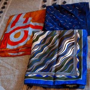 Vintagr scarves Yves Saint Laurent, Emilio Pucci Fendi